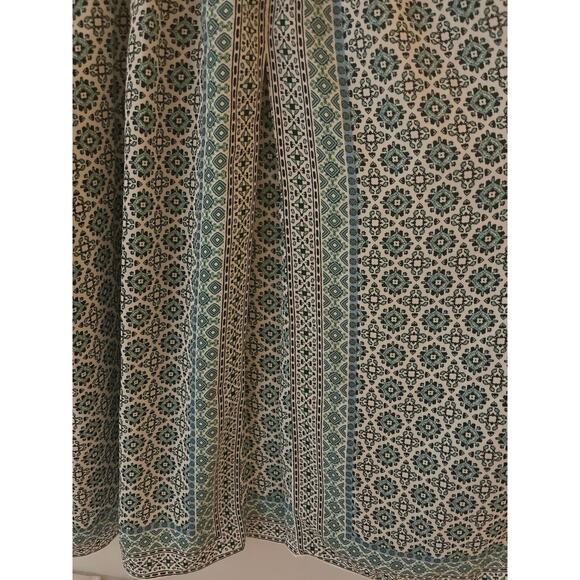 Max Studio Cottagecore Blouse Womens Size 1X Green Blue Keyhole Neck Boho Work - Picture 9 of 16